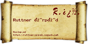 Ruttner Árpád névjegykártya